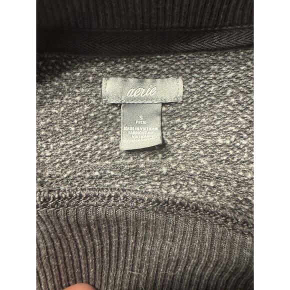 Aerie Gray Sweatshirt Distressed Women's Small Cropped Oversized - Picture 3 of 7